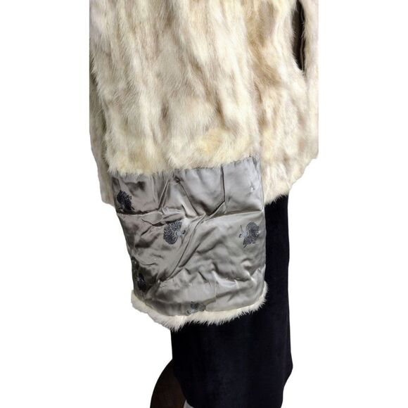 Antique 1920's/30's Sagarsky's Beige Rabbit Fur Cuffed Wide Sleeve Mob Wife Coat - Picture 9 of 12